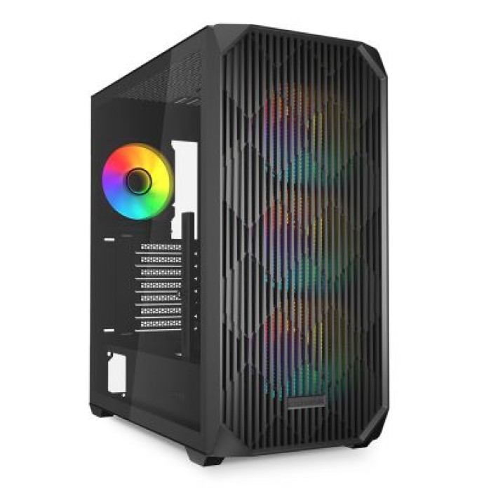 SHARKOON AK3 RGB BLACK ATX 2X U3. 1X TYPE-C. 4X 120 ARGB