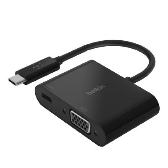 BELKIN AVC001BTBK USB-C TO VGA + CHARGE ADAPTER. BLK (60W PD)