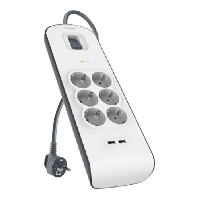 BELKIN BSV604VF2M-V2 2.4 AMP USB CHARGING 6-OUTLET SURGE PROT. STRIP