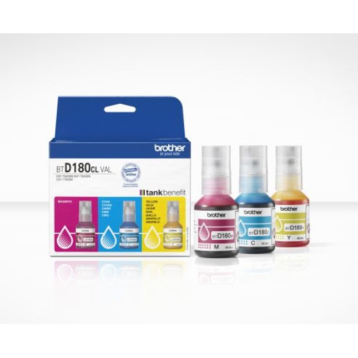 BROTHER BTD180CLVAL KIT DA 3 FLACONI: CIANO-MAGENTA-GIALLO DA 5K PAG