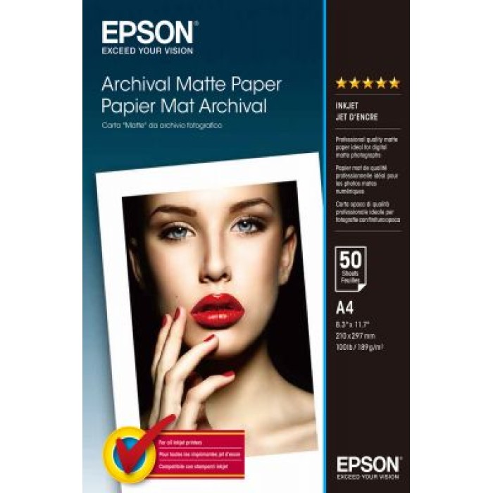 EPSON C13S041342 CARTA FOTOGRAFICA OPACA - A4 - 189 G/M2 - 50 FOGLI