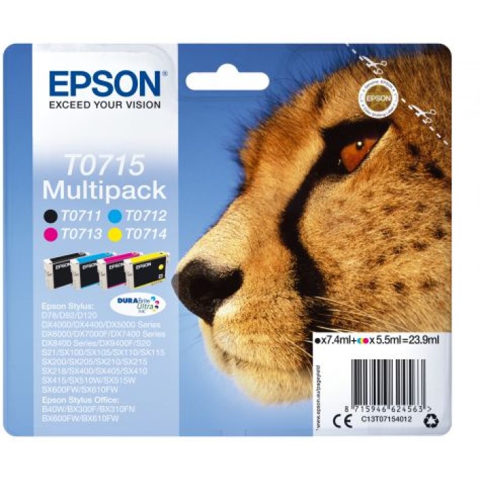 EPSON C13T07154012 CARTUCCIA T0715 - SERIE GHEPARDO - MULTIPACK