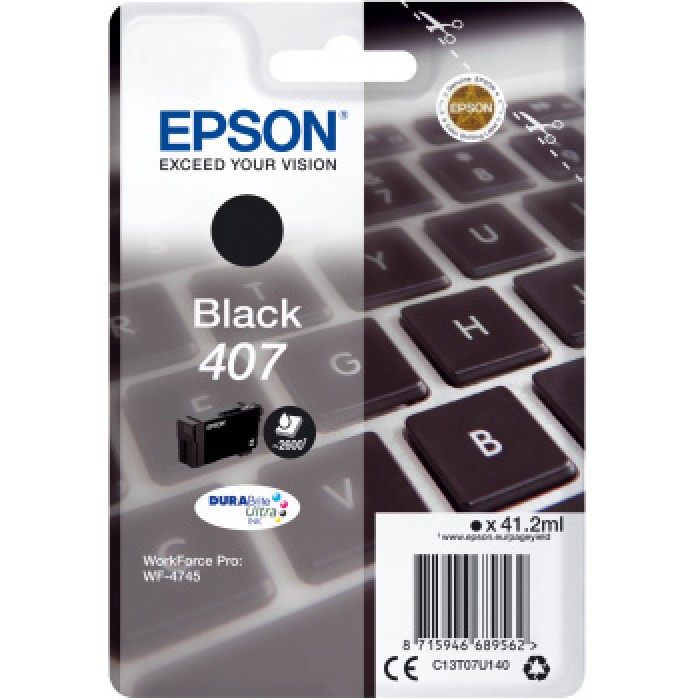 EPSON C13T07U140 CARTUCCIA 407 - SERIE TASTIERA NERO - 2900P/38.1ML