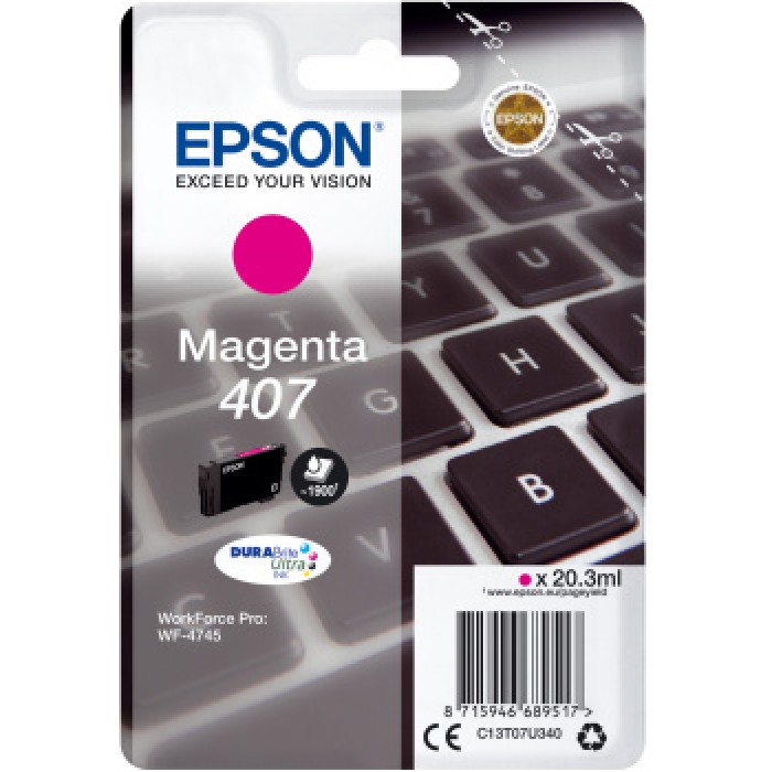 EPSON C13T07U340 CARTUCCIA 407 SERIE TASTIERA MAGENTA 1900P/38.1ML
