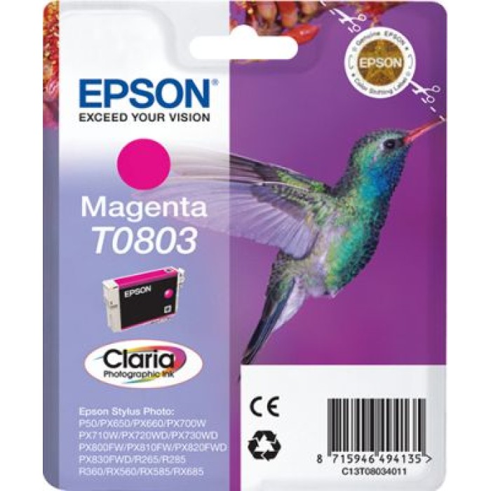 EPSON C13T08034011 CARTUCCIA T0803 - SERIE COLIBRI MAGENTA - 7.4ML