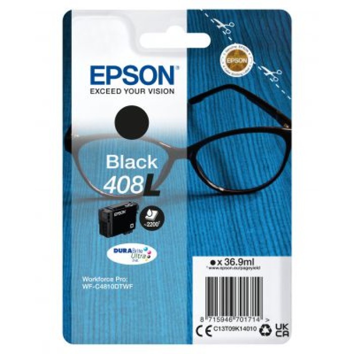 EPSON C13T09K14010 CARTUCCIA 408 - SERIE OCCHIALI NERO - 36.9 ML