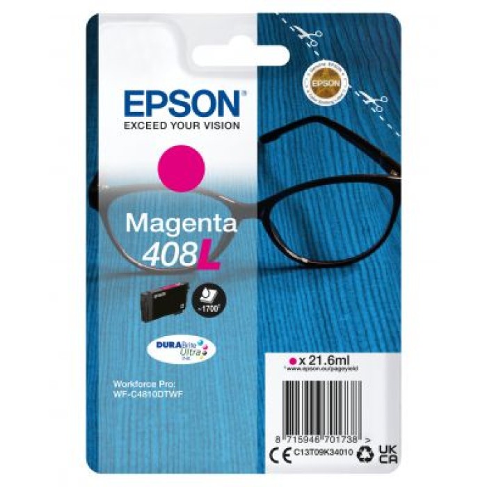 EPSON C13T09K34010 CARTCCIA 408 - SERIE OCCHIALI MAGENTA - 21.6 ML