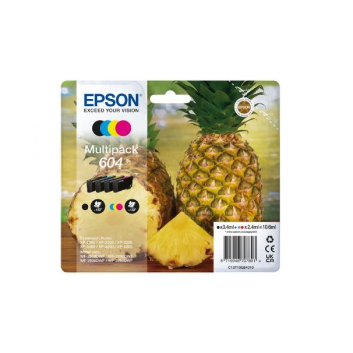 EPSON C13T10G64010 CARTUCCIA 604 - SERIE ANANAS - MULTIPACK 4 COLOURS