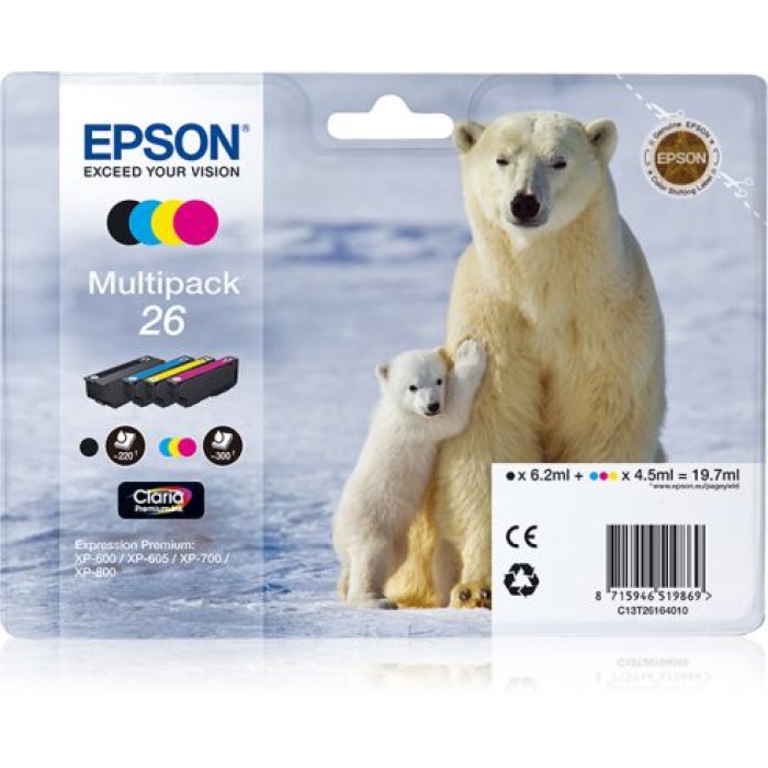 EPSON C13T26164010 CARTUCCIA 26 - SERIE ORSO POLARE - MULTIPACK