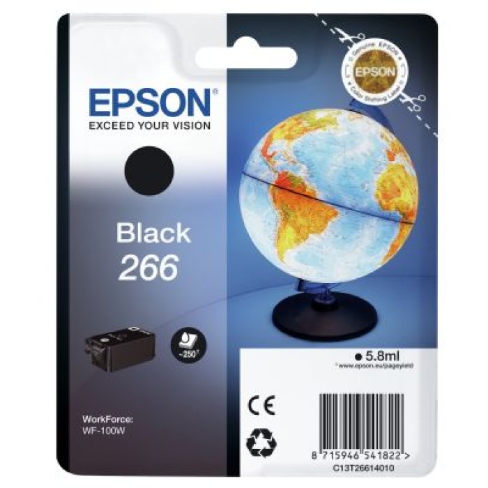 EPSON C13T26614010 CARTUCCIA 266 - SERIE GLOBO NERO - 250P/5.8ML
