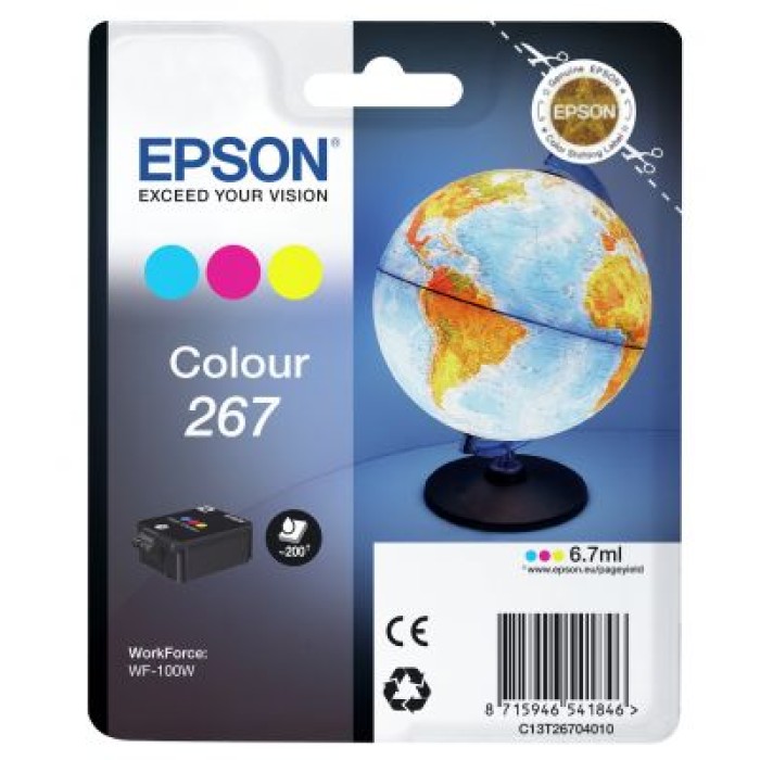 EPSON C13T26704010 CARTUCCIA MULTIPACK 267 - SERIE GLOBO - 200P/6.7M