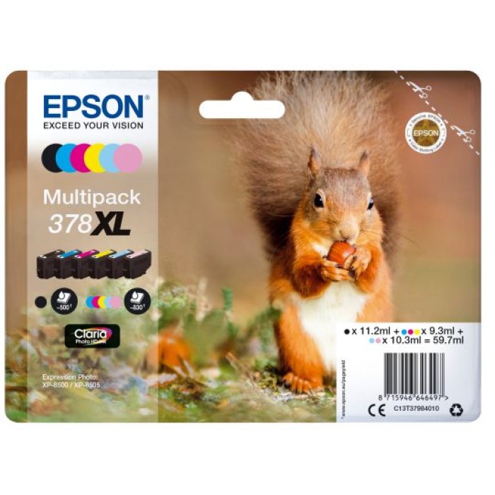 EPSON C13T37984010 CARTUCCIA 378XL SERIE SCOIATTOLO MULTIPACK