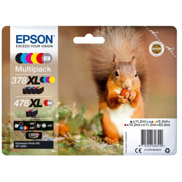 EPSON C13T379D4010 CARTUCCIA 378XL/478XL SERIE SCOIATTOLO MULTIPACK
