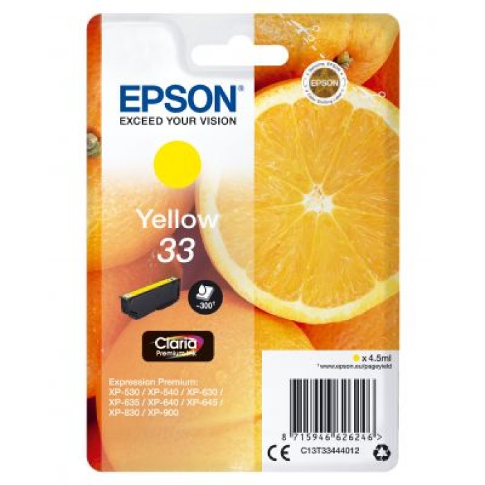 EPSON C13T33444012 CARTUCCIA 33 - SERIE ARANCE - GIALLO 4.5 ML
