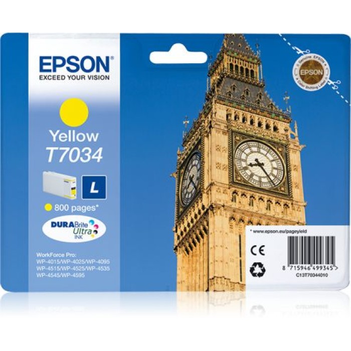 EPSON C13T70344010 CARTUCCIA T7034 - SERIE BIG BEN GIALLO - 9.6 ML