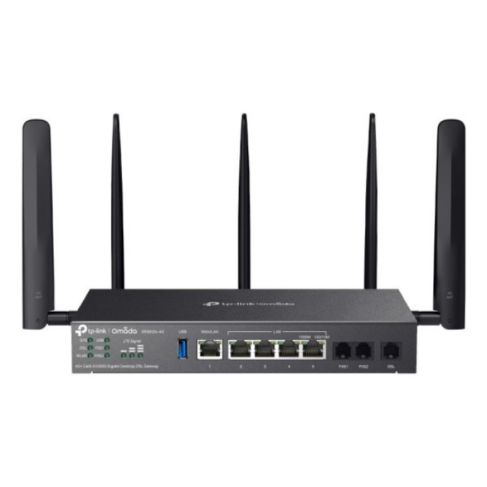 TP-LINK DR3650V-4G OMADA 4G+ CAT6 AX3000 GIGABIT DESKTOP DSL GATEWAY.
