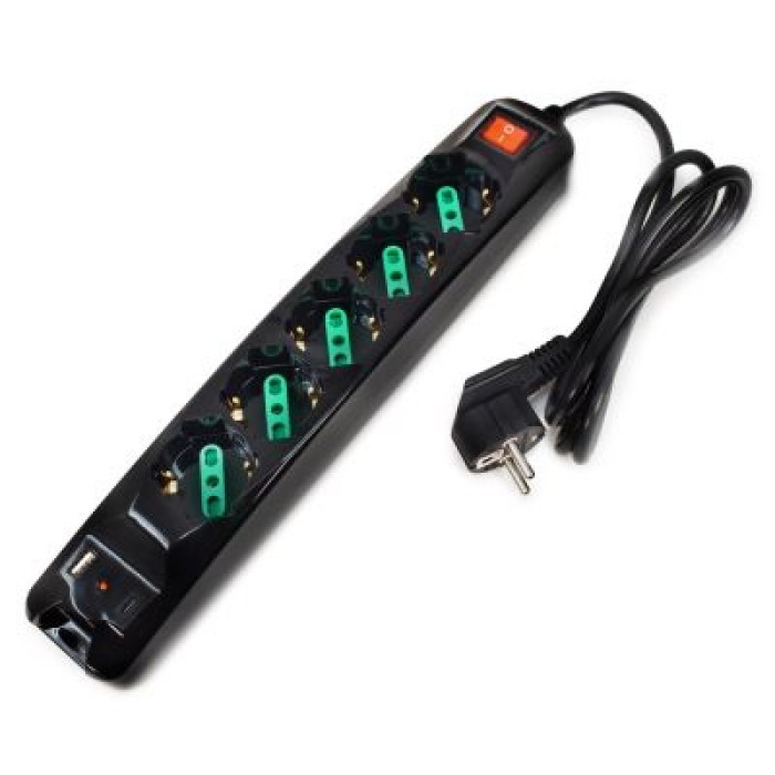 TECNOWARE FMP5GIGUSB POWER CLEANER INPUT SCHUKO 5 OUTPUT ITA/SCHUKO +