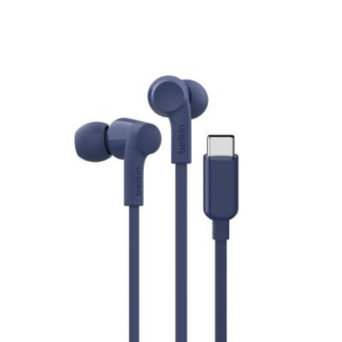 BELKIN G3H0002HQBLV2 USB-C EARBUDS W/ ADJUSTABLE VOLUME LIMITER.BLUE
