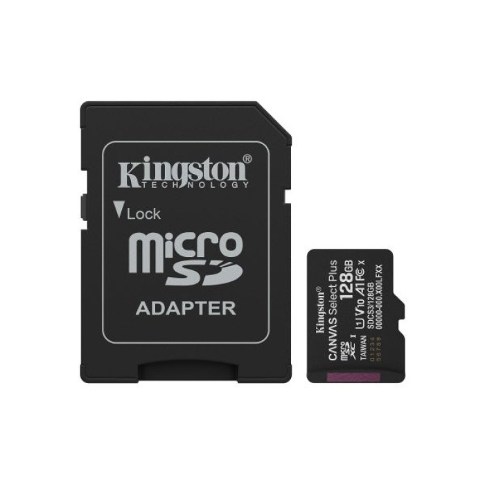 KINGSTON SDCS3/128GB 128GB MICROSDXC CANVAS SELECT PLUS 150MB/S A1+ADP