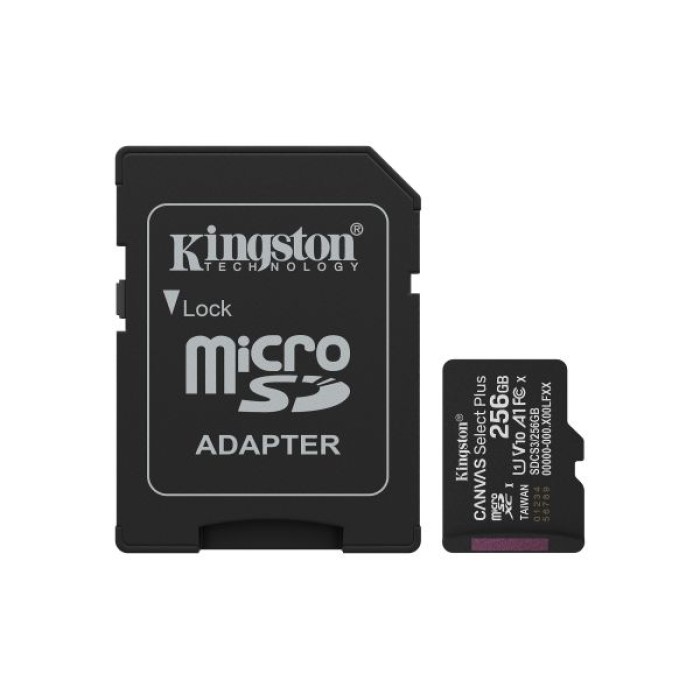 KINGSTON SDCS3/256GB 256GB MICROSDXC CANVAS SELECT PLUS 150MB/S A1+ADP