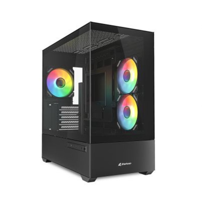 SHARKOON MK6 RGB BLACK 2XU3. 1XUSB-C.TRRS. 2XTG. 3X120 ARGB