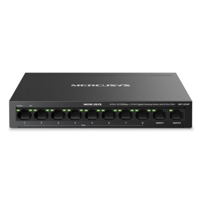 MERCUSYS MS110CMP 8-PORT 10/100MBPS + 2-PORT GB DESKTOP 8-PORT POE+