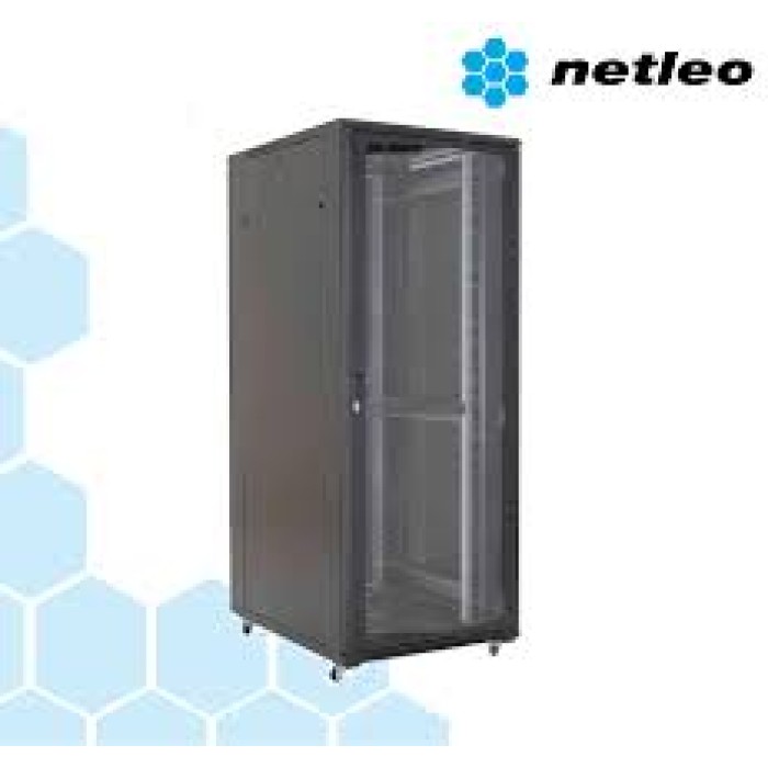 NESSOS ITALIA NL-AM6622-VC RACK 22U 600x600 H.1200 porta vetro + Ventole NERO