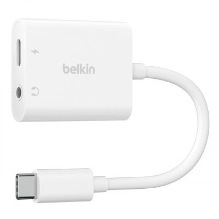 BELKIN NPA004BTWH ROCKSTAR 3.5MM AUDIO + USB-C CHARGE ADAPTER