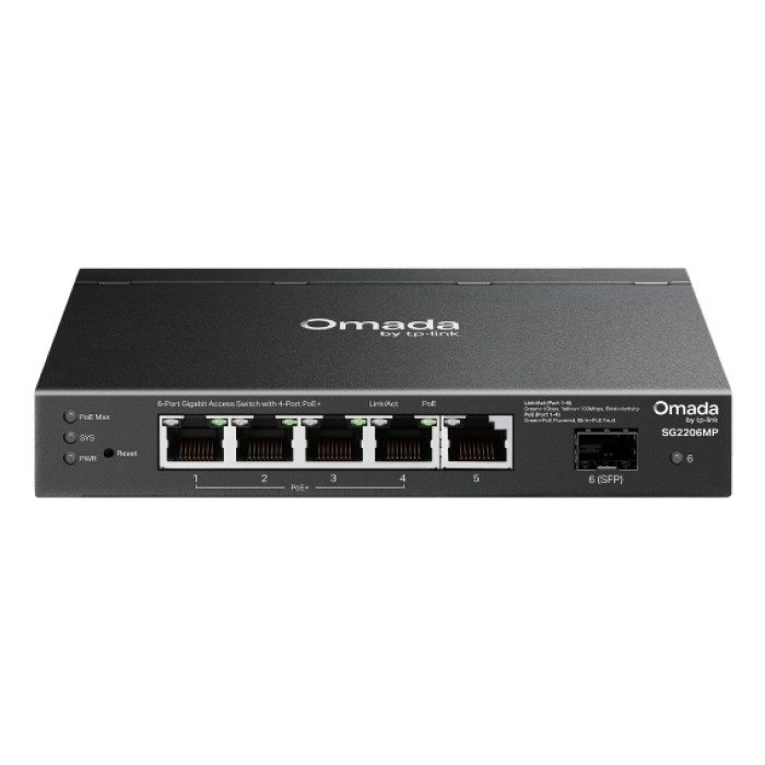 TP-LINK SG2206MP OMADA ACCESS 6-PORT GIGABIT SWITCH WITH 4-PORT POE