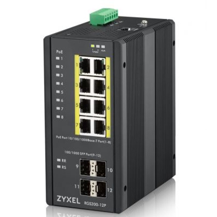 ZYXEL RGS200-12P-ZZ0101F SWITCH 12 PORTE MANAGED. 8 PORTE GBIT POE + 4 SFP