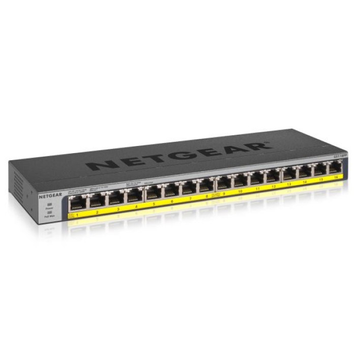 NETGEAR GS116PP-100EUS 16PT POE/POE+GIGABIT UNMANAGED SWCH