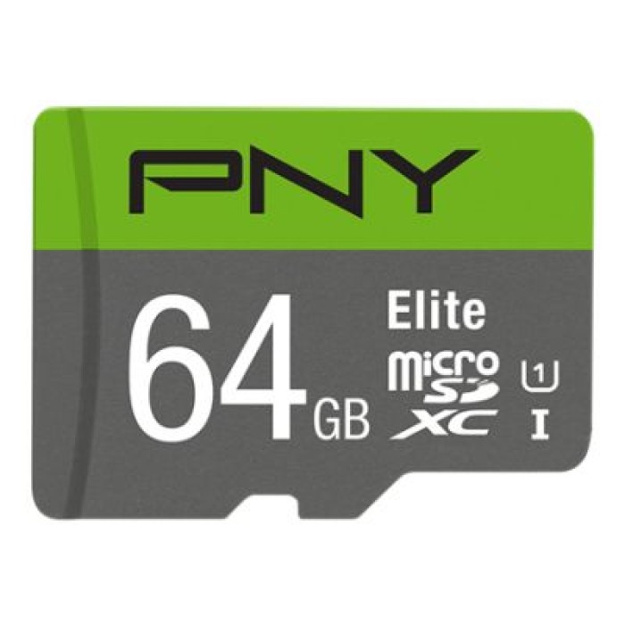 PNY TECHNOLOGIES EUROPE P-SDUX64U185GW-GE 64GB PNY MICROSD ELITE 100MB/S C10 U1 + SD ADAP.