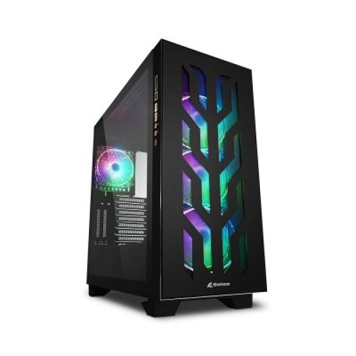 SHARKOON ELITE SHARK CA300T BLACK 2XU3.1XTYPE-C.VETRO TEMP.4XARGB FAN.ARGB CONTR.