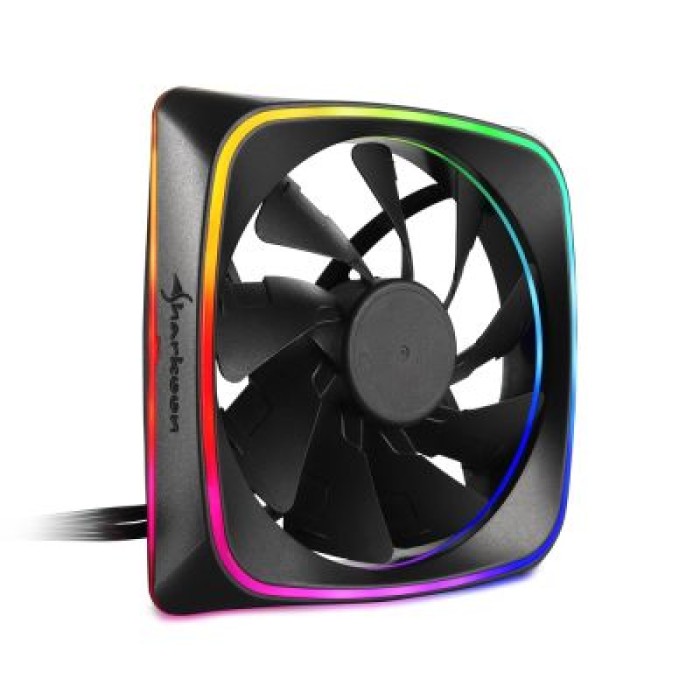 SHARKOON SHARK LIGHTS RGB FAN ADDRESSABLE LEDS. 3 ENCIRCLING LED LAYERS. 120MM