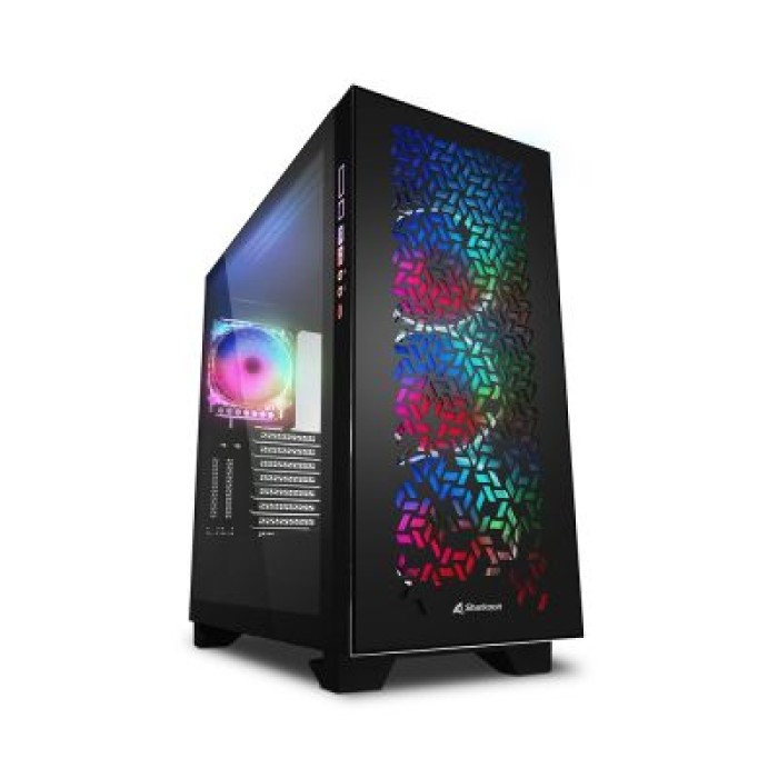 SHARKOON ELITE SHARK CA300H BLACK 2XU3.1XTYPE-C.VETRO TEMP.4XARGB FAN.ARGB CONTR.