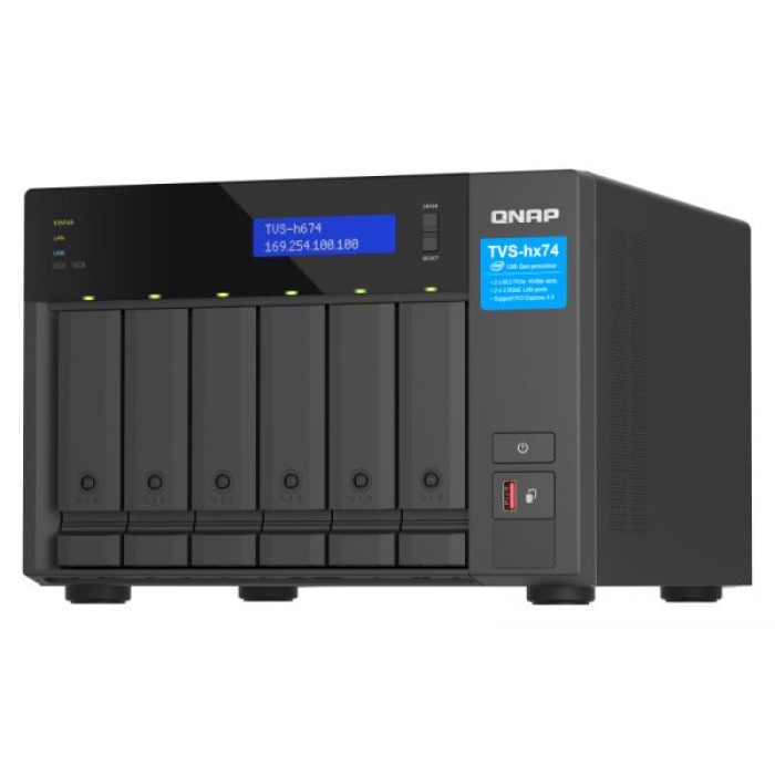 QNAP TVS-H674-I5-32G QNAP NAS 6-BAY QUTS HERO I5-12400 32GB 2X NVME