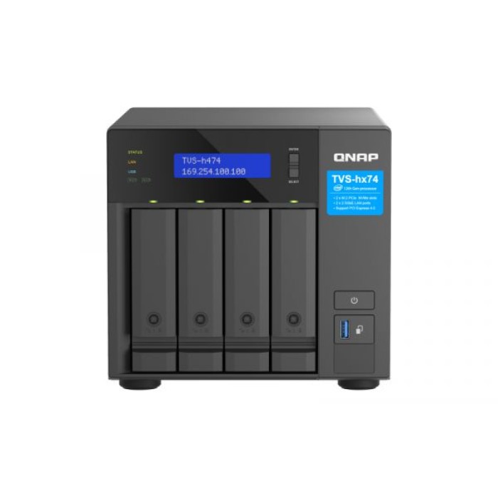 QNAP TVS-H474-PT-8G QNAP NAS 4-BAY QUTS HERO PENTIUM G7400 8GB 2X NVME