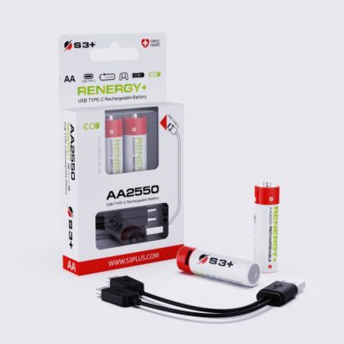 S3+ S3REAA2550-2RC S3+ BATTERIE RICARICABILI LI-ION AA 2550MWH (2PZ)