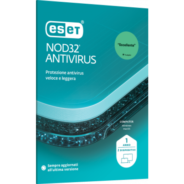ES - ESET EAVH-R1-A2-BOX ESET NOD32 ANTIVIRUS 2 USER 1YR RINNOVO