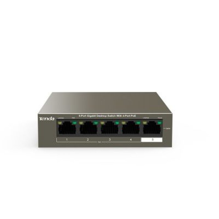 TENDA TEG1105P-4-63W SWITCH POE UNMANAGED 5 PORT. 4 POE