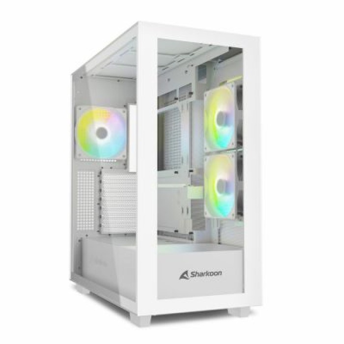 SHARKOON REBEL C60 WHITE RGB ATX 2X U3. 1X TYPE-C.TRRS. 2X TG. 4X 120 ARGB PWM