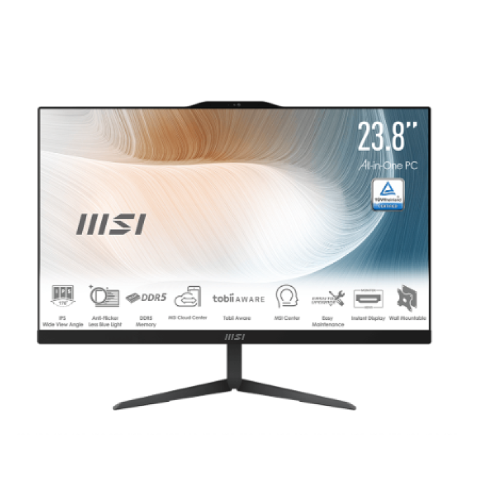 MSI MODERN AM242 1M-1251XIT AIO CORE 3 100U 8GB 256GB 23.8FHD FREEDOS BLACK