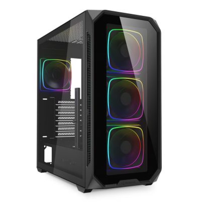 SHARKOON AK5G RGB BLACK ATX 2X U3. 1X TYPE-C. 4X 120 ARGB