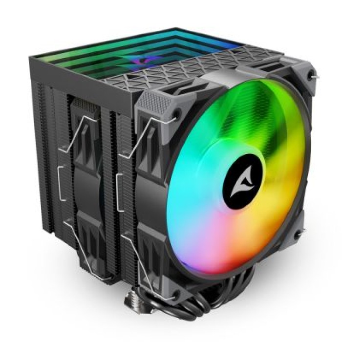 SHARKOON A60 RGB WHITE AIR COOLER 120MM ARGB PWM + 120MM PWM. DIRECT TOUCH. TDP 260W