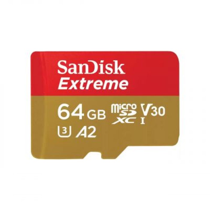 SANDISK SDSQXAH-064G-GN6MA 64GB EXTREME MICROSDXC 170MB/S A1 C10 V30 UHS-IU3