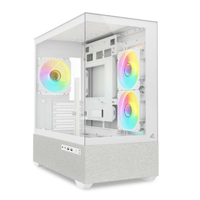 SHARKOON MK7 ARGB WHITE SHARKOON MK7 ARGB  (WHITE. TEMPERED GLASS X 2)