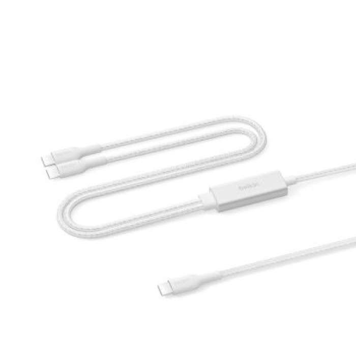 BELKIN CAC004HQ1.5MWH BOOSTCHARGE PRO 140W DUAL USB-C CABLE. 1.5M. WHITE