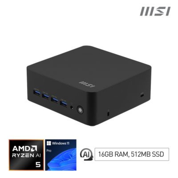 MSI CUBI Z AI 8M-013EU AMD RYZEN 5 8645HS. 4.3GHZ. N/A-CORE