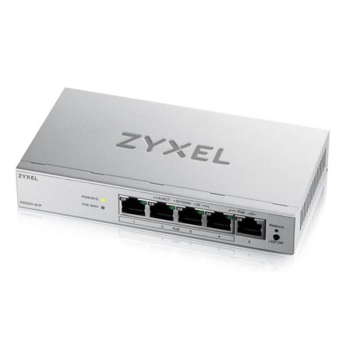 ZYXEL GS1200-5HPV3-EU0101F SWITCH SMART MANAGED. 5 PORTE