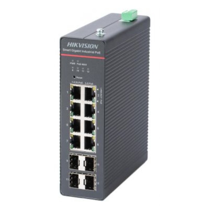 HIKVISION DS-3T1512HP-SI-8P4F INDUSTRIALE SMART MANAGED GIGABIT HI-POE